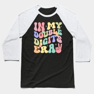 In My Double Digits Era Retro 10 Year Old Gift For Girls Kids Baseball T-Shirt